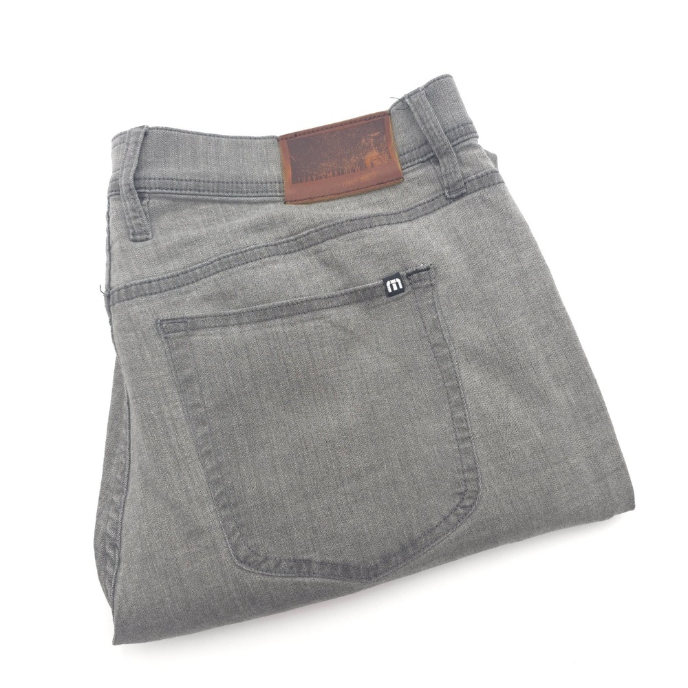 Travis Mathew Mens 35X30 Gray Featherweight Denim Jeans Stretch Casual Pants